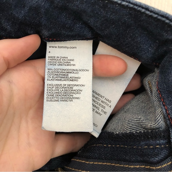 Tommy Hilfiger Denim Straight Leg Boot Trouser Mid-Rise Dark Jeans Women's 4/6 - Picture 10 of 13